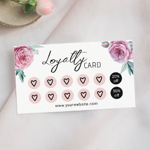 ヴィンテージフローラかわいいハート美しいサロン&スパ ロイヤリティカード
