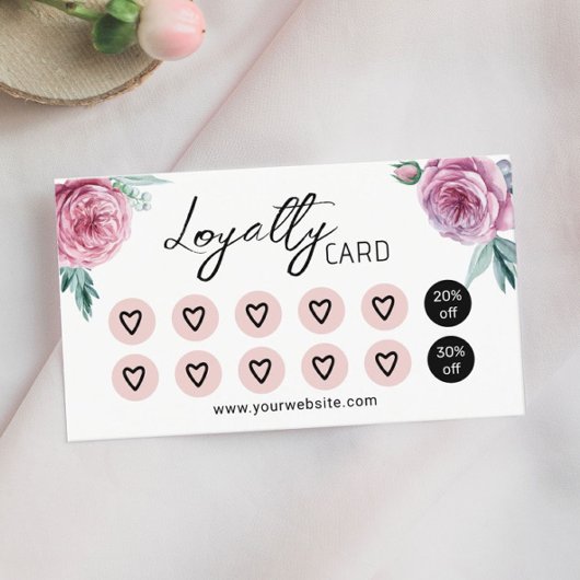 ヴィンテージフローラかわいいハート美しいサロン&スパ ロイヤリティカード