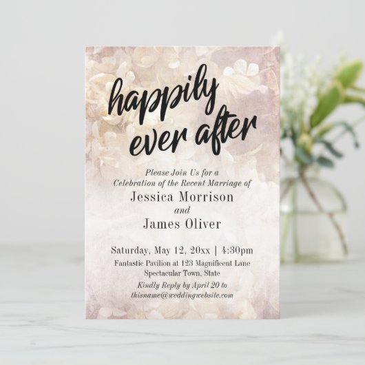 ヴィンテージフローラが披露宴のみの後ずっと幸せに 招待状 (スタンド正面)