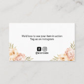 ヴィンテージフローラご注文ありがとうございます 名刺 (裏面)