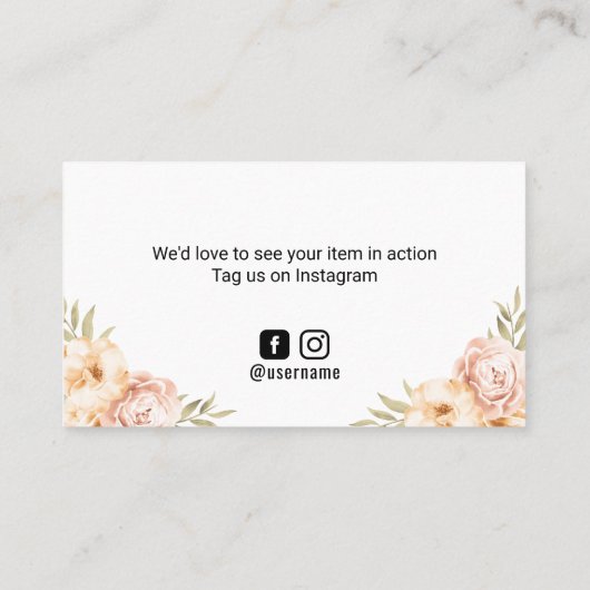 ヴィンテージフローラご注文ありがとうございます 名刺 (裏面)