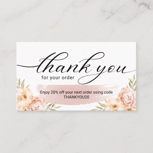 ヴィンテージフローラご注文ありがとうございます 名刺 (正面)