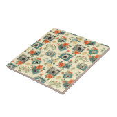 ヴィンテージフローラとカメラパターン タイル (側面)