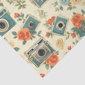 ヴィンテージフローラとカメラパターン 薄葉紙 (詳細)