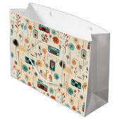 ヴィンテージフローラとカメラパターン(2) ラージペーパーバッグ (裏面アングル)