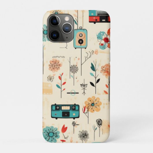ヴィンテージフローラとカメラパターン(2) Case-Mate iPhoneケース (裏)