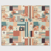 ヴィンテージフローラとカメラパターン(4) ラッピングペーパー (フラット)