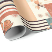 ヴィンテージフローラとカメラパターン(4) ラッピングペーパー (ロールコーナー)