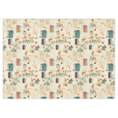 ヴィンテージフローラとカメラパターン(6) テーブルクロス (正面(横))