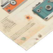 ヴィンテージフローラとカメラパターン(6) テーブルクロス (アングル)