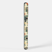 ヴィンテージフローラとカメラパターン iPhoneケース (右側面)