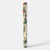 ヴィンテージフローラとカメラパターン iPhoneケース (左側面)