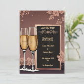 ヴィンテージフローラとシャンパントースト 招待状 (スタンド正面)