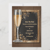 ヴィンテージフローラとシャンパントースト 招待状 (正面)