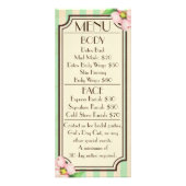 ヴィンテージフローラとストライプメニューカード ラックカード (正面)