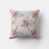 ヴィンテージフローラとストライプ クッション (裏面)