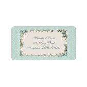 ヴィンテージフローラとダマスクパーソナライズされた ラベル (正面)