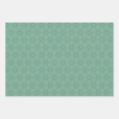 ヴィンテージフローラとティール（緑がかった色）紙ラップセット ラッピングペーパーシート (正面3)