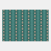 ヴィンテージフローラとティール（緑がかった色）紙ラップセット ラッピングペーパーシート (正面)