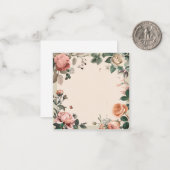 ヴィンテージフローラとバタフライエレガンス ノートカード (正面/裏面インサイチュ)