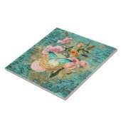 ヴィンテージフローラとバタフライブーケ タイル (側面)