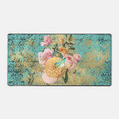 ヴィンテージフローラとバタフライブーケ デスクマット (正面)