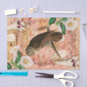 ヴィンテージフローラとフクロウ 薄葉紙 (クラフト)