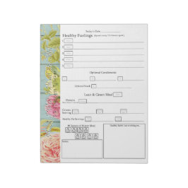 ヴィンテージフローラと木材「FOR ME」 5 Plus 1成功 ノートパッド