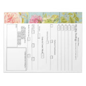 ヴィンテージフローラと木材「FOR ME」 5 Plus 1成功 ノートパッド (正面)