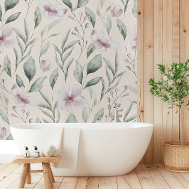 ヴィンテージフローラと葉パターン 壁紙