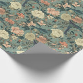ヴィンテージフローラと鳥の包み紙 ラッピングペーパー (角)