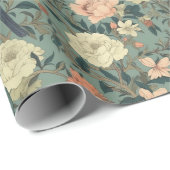 ヴィンテージフローラと鳥の包み紙 ラッピングペーパー (ロールコーナー)