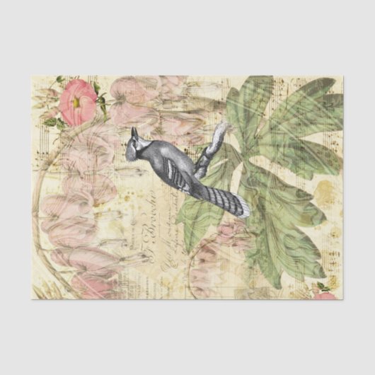ヴィンテージフローラとBlue Jay 薄葉紙 (正面)