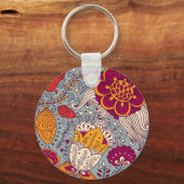 ヴィンテージフローラのエレガント背景 キーホルダー (裏面)