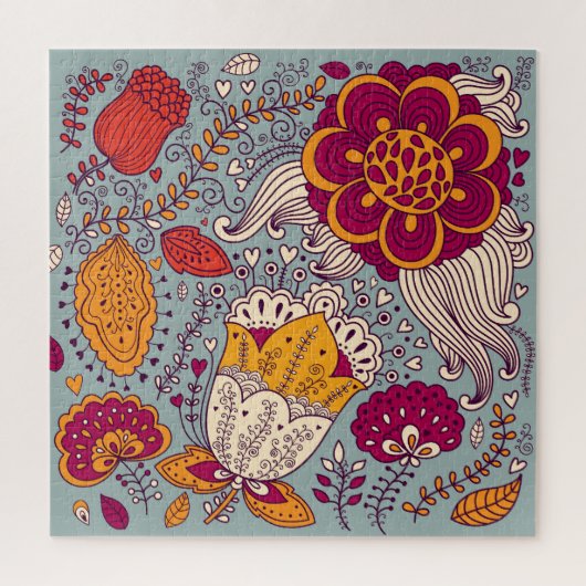 ヴィンテージフローラのエレガント背景 ジグソーパズル (縦)