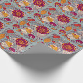 ヴィンテージフローラのエレガント背景 ラッピングペーパー (角)