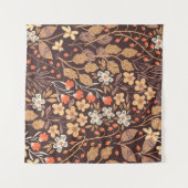 ヴィンテージフローラのシームレスな紅葉 タペストリー (正面(横))