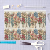 ヴィンテージフローラのバックグラウンドのコラージュとデコページ 薄葉紙 (クラフト)