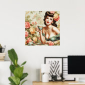 ヴィンテージフローラのピンアップ ポスター (ホームオフィス)