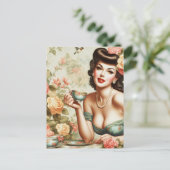 ヴィンテージフローラのピンアップ ポストカード (スタンド正面)