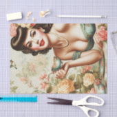 ヴィンテージフローラのピンアップ 薄葉紙 (クラフト)