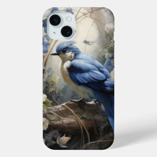 ヴィンテージフローラのブルースとクリーム Case-Mate iPhoneケース (裏面)