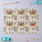 ヴィンテージフローラの冠とミツバチの分離 薄葉紙 (クラフト)