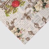 ヴィンテージフローラの冠とミツバチの分離 薄葉紙 (詳細)