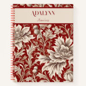 ヴィンテージフローラの引退用ギフトお母さん赤 ノートブック (正面)