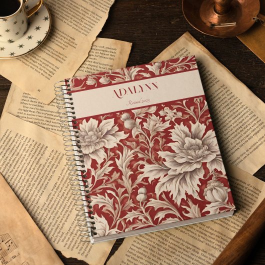 ヴィンテージフローラの引退用ギフトお母さん赤 ノートブック