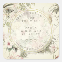 ヴィンテージフローラの植物性結婚パンデミックのゲルハンド スクエアシール