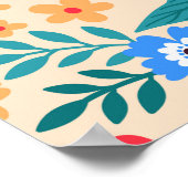 ヴィンテージフローラの背景。シームレスなヴィンテージパターン ポスター (角)