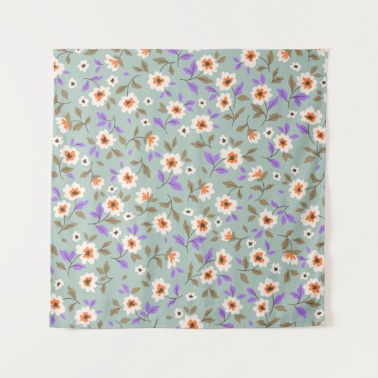 ヴィンテージフローラの背景。スマ付き花柄 タペストリー (正面)