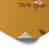 ヴィンテージフローラの背景。スマ付き花柄 ポスター (角)